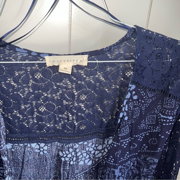 Love Stitch boho lace sleeve wrap crop top - Picture 5 of 12